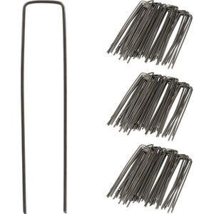 Relaxdays Grondpennen - set van 150 - Grondankers - U-vorm - Tentharingen - 15 cm Lang