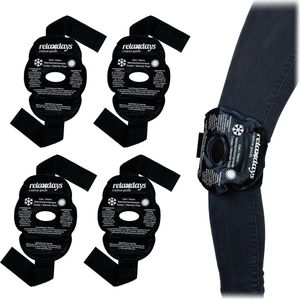 Relaxdays cold pack knie - set van 4 - zwart - hot pack - ice pack - herbruikbaar - gel