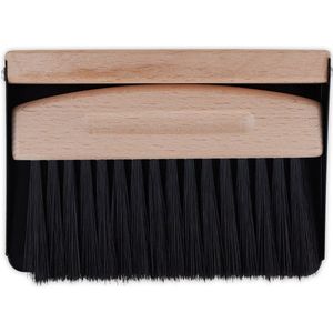 Relaxdays tafelveger met blik - hout en metaal - handvegertje - mini stoffer - magnetisch