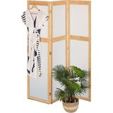 Relaxdays kamerscherm - 3-delig - paravent bamboe - room divider woonkamer - kunststof