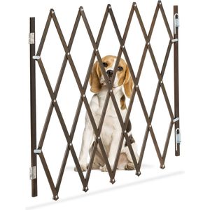 Relaxdays traphekje hond - uitschuifbaar max. 118 cm breed - 69-82,5 cm hoog - harmonica