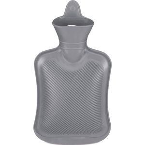 Warm Water Kruik - Grijs - 1 Liter - Rubber - Veilig - Zonder Hoes