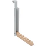 Relaxdays inklapbare deurhaak - deurkapstok - 6 inkepingen - deur organizer - grijs