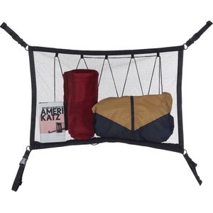 Relaxdays bagagenet auto, voor plafond, 50 x 80 cm, opbergnet met rits en koortje, opbergnet hemelbekleding, zwart