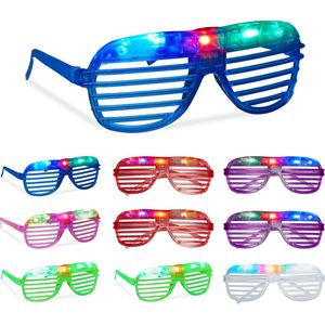 Relaxdays 10x LED-bril Badknopbril Disco Bril Light-up Party Bril Lights Brillen