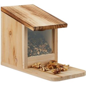 relaxdays Eichhörnchenkobel Eichhörnchen Futterhaus aus Holz