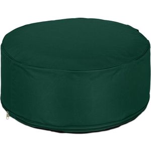Relaxdays opblaasbare poef - rond - 26 x 56 cm - buitenpoef - camping - tuin - groen