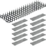 Relaxdays anti katten strip, set van 12, katten- en marterafweer, voor vijvers, moestuin, vensterbank, kunststof, zwart