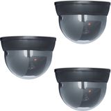 Relaxdays dummy dome camera - set van 3 - met led - binnen - buiten - nep bewakingscamera