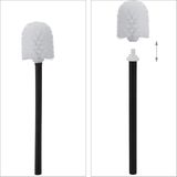 Relaxdays toilet accessoires set - wc-borstelhouder - staande toiletrolhouder - zwart