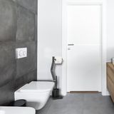 Relaxdays toilet accessoires set - wc-borstelhouder - staande toiletrolhouder - zwart