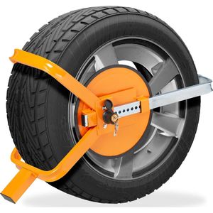 Relaxdays wielklem 13-15 inches - wielklemslot - auto - camper - aanhanger beveiliging