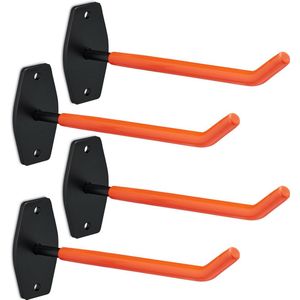 Bandenhouder - Set van 4 - Wandhaken - Oranje - Staal - Draagvermogen tot 40 kg