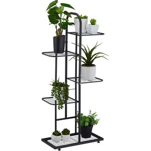 Relaxdays Plantenstandaard, plantenstandaard, bloemenstandaard van metaal, 96 x 45 x 22 cm (h x b x d), zwart