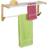 Relaxdays handdoekrek muur - handdoekhouder met 4 stangen - baddoek rek muurbevestiging