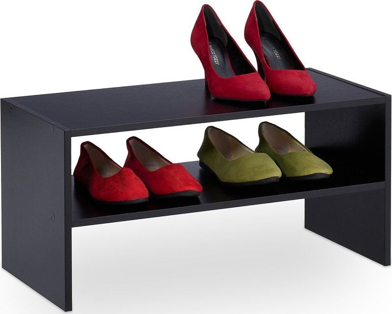 Schoenenrek - Hout - Zwart - 5 Planken