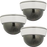 Relaxdays - Dummy Dome Camera - Set van 3 - Wit - Kunststof