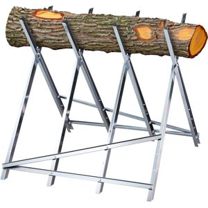 Zaagbok - Zilver - Inklapbaar - Tot 150 kg - Verstelbaar - Voor Kettingzaag - 80 x 80 x 82 cm