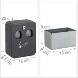 Relaxdays wandasbak buiten - metalen asbak - asbak hangend - muurasbak afsluitbaar