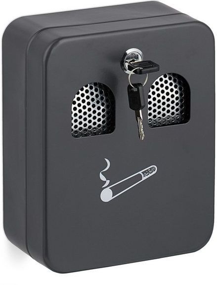 Relaxdays wandasbak buiten - metalen asbak - asbak hangend - muurasbak afsluitbaar