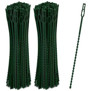 Relaxdays plantenbinders - set van 400 - 22 cm - verstelbaar - herbruikbaar - groen