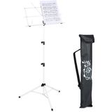 Relaxdays Opvouwbare muziekstandaard, 140 x 53 x 49 cm (h x b x d), uittrekbaar, metaal, voor gitaar, viool, zang, wit