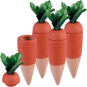 Relaxdays waterdruppelaar keramiek - set van 4 - 100 ml - wortel - voor kamerplanten en balkonbakken