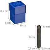 Relaxdays - Schlagbuchstaben Set, 36-teilig, Schlagstempel 6 mm, Leder & Metall, Stanzwerkzeug a-z und 0-9, Stahl, schwarz