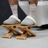 Inklapbaar Wc Krukje - Bamboe - 2-delig Toiletkrukje - Poepkrukje Volwassenen