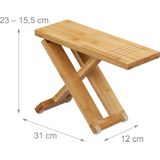 Inklapbaar Wc Krukje - Bamboe - 2-delig Toiletkrukje - Poepkrukje Volwassenen