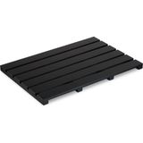 Relaxdays badmat bamboe - antislip badkamermat - zwarte douchemat - sneldrogend - sauna