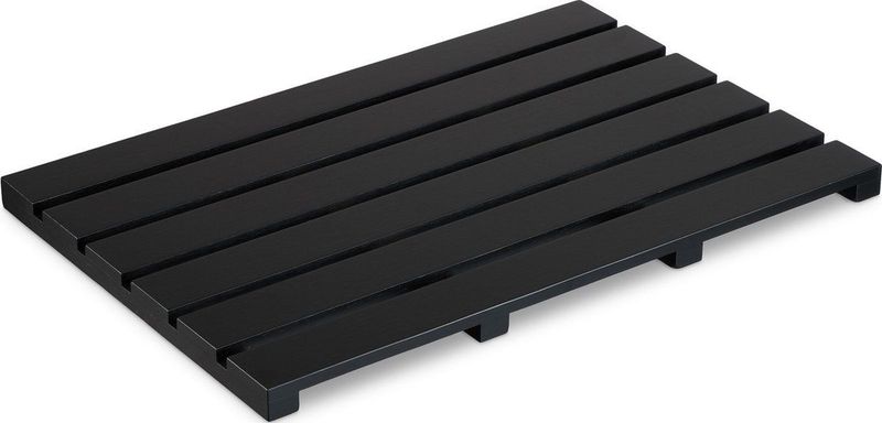 Relaxdays badmat bamboe - antislip badkamermat - zwarte douchemat - sneldrogend - sauna