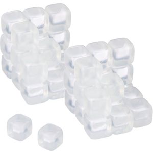 Relaxdays herbruikbare ijsblokjes - set van 50 - kunststof - XXL - voor koele drankjes - vierkant