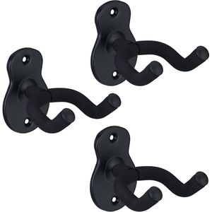 Allecto Plus - Universele Gitaarhouder Met Auto-slot Voor Aan De Muur Geschikt Voor Verschillende Soorten Gitaren En Ukelele Zelfremmend Verpakking Van 2