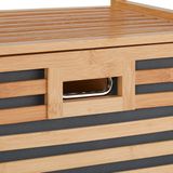 Dubbele Wasmand - Bamboe - 2 Vakken - Kantelbaar - 40 Liter per Vak - Op Poten