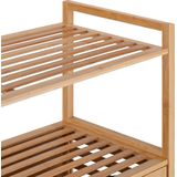 Dubbele Wasmand - Bamboe - 2 Vakken - Kantelbaar - 40 Liter per Vak - Op Poten