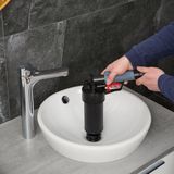 Relaxdays luchtdruk ontstopper - 4 opzetstukken - voor wc douche en wasbak - ontstoppingspomp