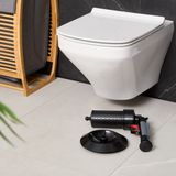 Relaxdays luchtdruk ontstopper - 4 opzetstukken - voor wc douche en wasbak - ontstoppingspomp