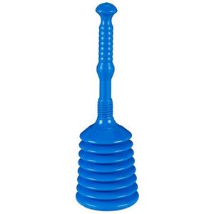 Relaxdays plopper - gootsteenontstopper - 49x15,5 cm - voor toilet en keukenafvoer - blauw