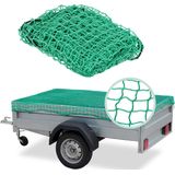 Aanhangernet - Groen - Uitrekbaar tot 2,3 x 3,5 m - Elastisch - Polyethyleen - Bagagenet