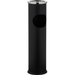 GLIT Staande asbak voor buiten, met vuilnisemmer emmer, 30 l, asbak op voet, met binnenemmer, afvalemmer met afneembare bovenste afvalcontainer, voor binnen en buiten (zwart/1
