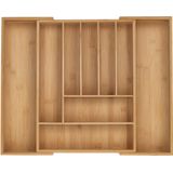 Bestekbak - Uitschuifbaar - Bamboe - 7 - 9 Vakken - 5 x 32,5-53,5 x 43 cm