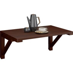 Relaxdays klaptafel muur, BxD: 60 x 40 cm, hout, wand eettafel, bureau, wandtafel inklapbaar, keuken, bartafel, bruin