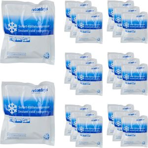 Relaxdays - Instant Coldpack - Set van 20 - Koude Kompres - Wit-Blauw - HxB: 14,5 x 12,5 cm