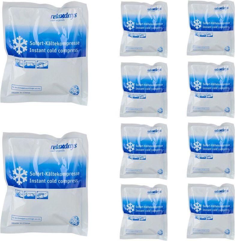 Instant Coldpack - Set van 10 - Koelcompressen - Wit - 14,5 x 12,5 cm - Werkt Zonder Vriezer