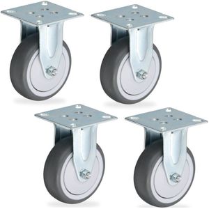 Bokwielen - Grijs - TPR, Staal, PP - Set van 4