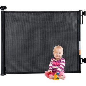 Relaxdays traphekje oprolbaar - 70 tot 140 cm - met boren - zonder drempel - zwart