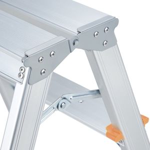 Relaxdays dubbele trap aluminium, inklapbaar, tot 150 kg, lichtgewicht, huishoudtrap, 3 tredes