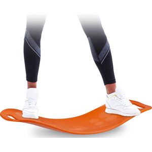 Relaxdays balance board fitness, twistbord voor lichaamstraining, evenwichtstraining & yoga, tot 150 kg, in het oranje