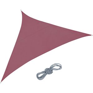 Relaxdays schaduwdoek driehoek, van PES, waterafstotend, met scheerlijnen, concave vorm, 3 x 3 x 4,25 m, bordeaux